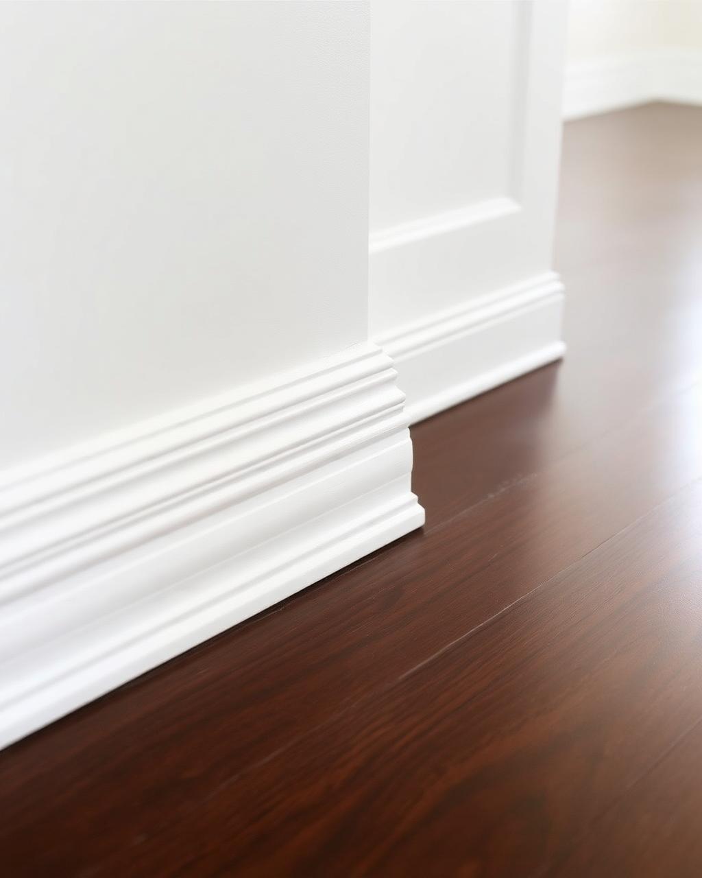 Detalle elegante de zócalo y trim